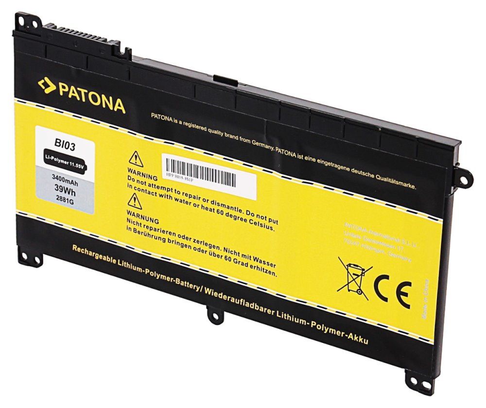 PATONA baterie pro ntb HP Pavilion x360 13 serie 3400mAh Li-Pol 11,55V BI03XL