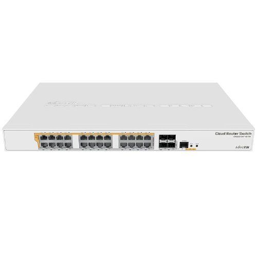 MikroTik Cloud Router Switch CRS328-24P-4S+RM, 800MHz CPU, 512MB, 24xGLAN, 4xSFP+cage, ROS L5, PSU,1U RM