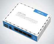 MikroTik RouterBOARD RB941-2nD, hAP-Lite, 650Mhz CPU, 32MB RAM, 4xLAN, 2.4Ghz 802b/g/n, ROS L4, case, PSU