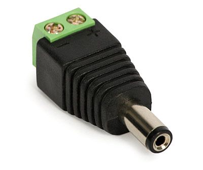 Redukce jack/svorkovnice, MALE standard DC 2.1/5.5 konektor napájení (pro CCTV kamery) OEM
